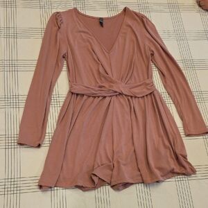Alya Mauve Long Sleeve Romper